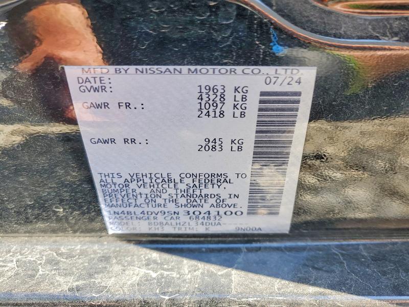 Продаж на аукціоні авто 2025 Nissan Altima, vin: 1N4BL4DV9SN304100, номер лоту: 53576416