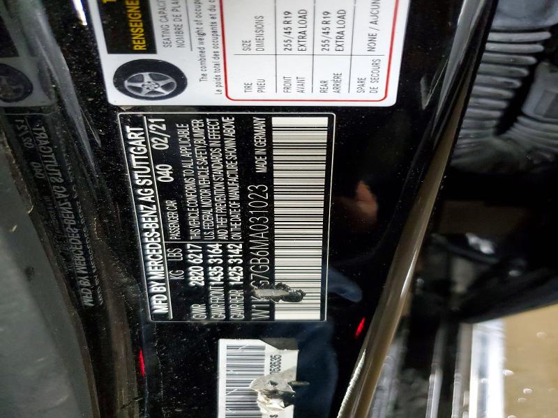 Aukcja sprzedaży 2021 Mercedes-benz S, vin: W1K6G7GB6MA031023, numer aukcji: 51519946