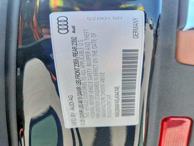 2020 Audi A4 მანქანა იყიდება აუქციონზე, vin: WAUGMAF46LA044745, აუქციონის ნომერი: 53463266
