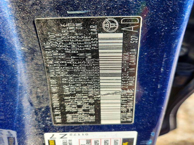 53521266 :رقم المزاد ، 2T1KR32E27C666172 vin ، 2007 Toyota Corolla Matrix مزاد بيع