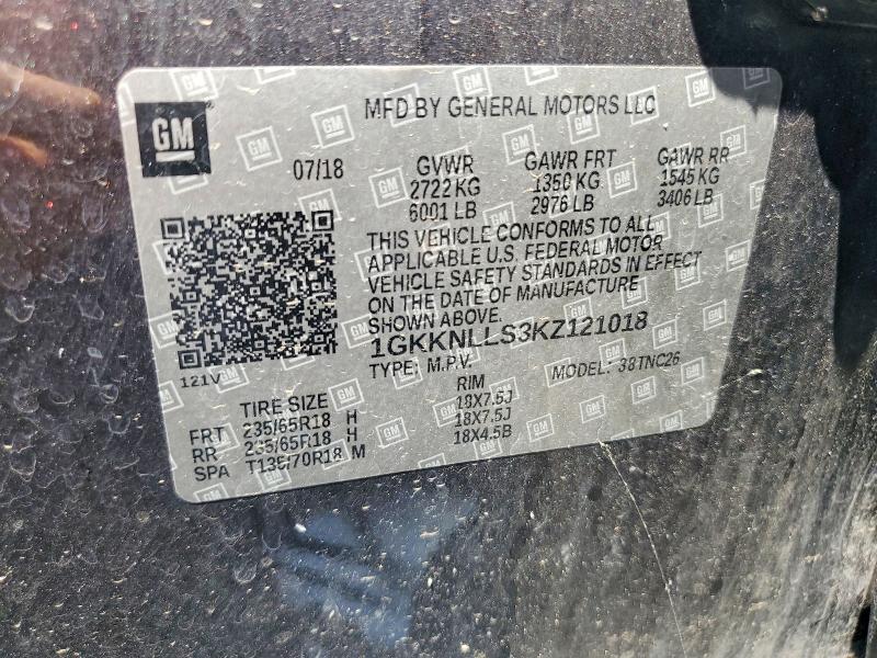 Aukcja sprzedaży 2019 Gmc Acadia, vin: 1GKKNLLS3KZ121018, numer aukcji: 54467496