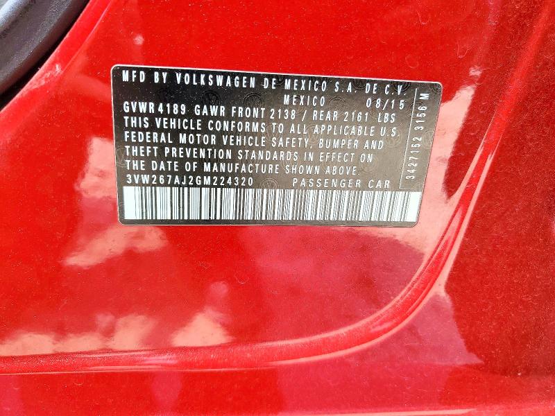 Aukcja sprzedaży 2016 Volkswagen Jetta, vin: 3VW267AJ2GM224320, numer aukcji: 53333216