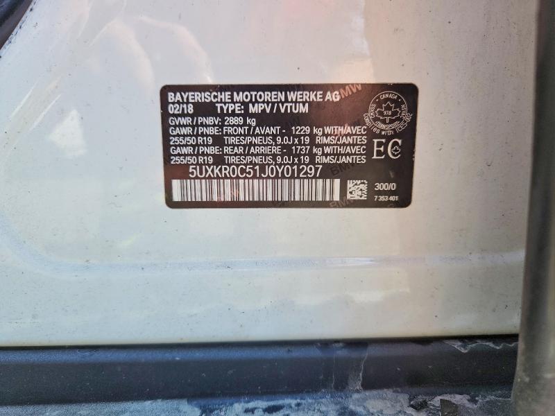 Aukcja sprzedaży 2018 Bmw X5, vin: 5UXKR0C51J0Y01297, numer aukcji: 53547386