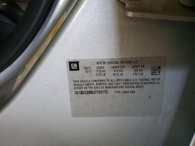 Продажа на аукционе авто 2018 Chevrolet Cruze, vin: 1G1BC5SM8J7159170, номер лота: 52129216
