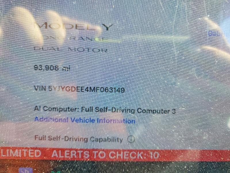 2021 Tesla Model Y მანქანა იყიდება აუქციონზე, vin: 5YJYGDEE4MF063149, აუქციონის ნომერი: 54300276