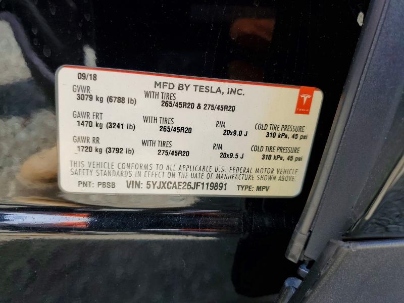 Продажа на аукционе авто 2018 Tesla Model X, vin: 5YJXCAE26JF119891, номер лота: 55044826