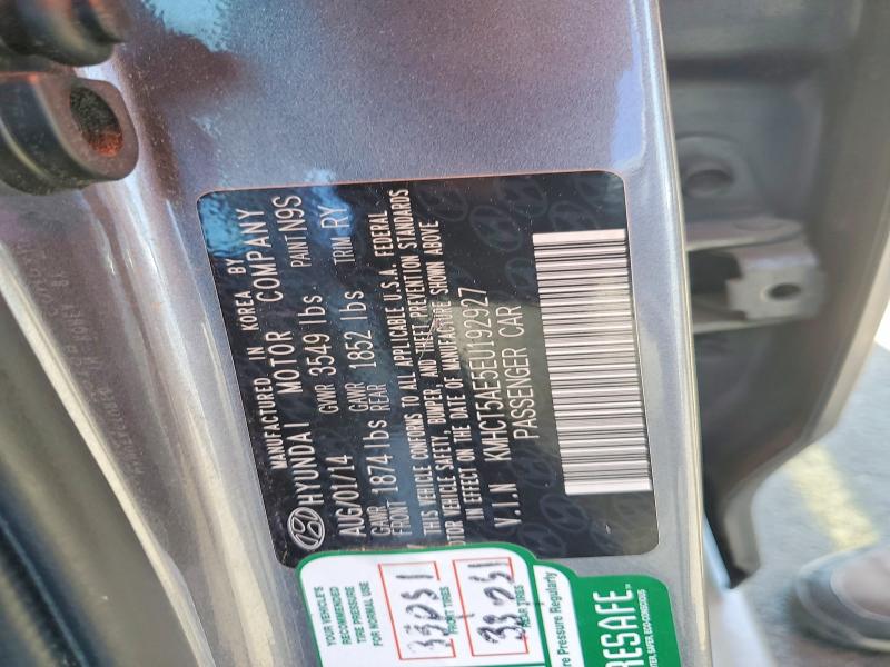 2014 Hyundai Accent მანქანა იყიდება აუქციონზე, vin: KMHCT5AE5EU192927, აუქციონის ნომერი: 53291406