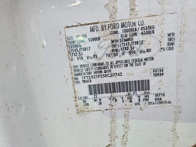 2005 Ford F250 მანქანა იყიდება აუქციონზე, vin: 1FTSX21P25EC37742, აუქციონის ნომერი: 54520486