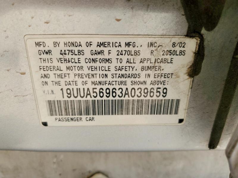 Продаж на аукціоні авто 2003 Acura 3.2tl, vin: 19UUA56963A039659, номер лоту: 53063416