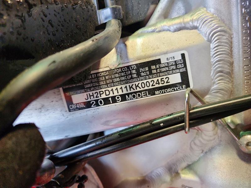 Продаж на аукціоні авто 2019 Honda Crf450, vin: JH2PD1111KK002452, номер лоту: 51402906