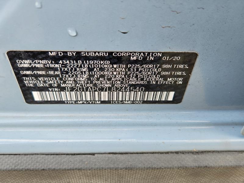 Продаж на аукціоні авто 2020 Subaru Crosstrek, vin: JF2GTAPC7L8244540, номер лоту: 52477816