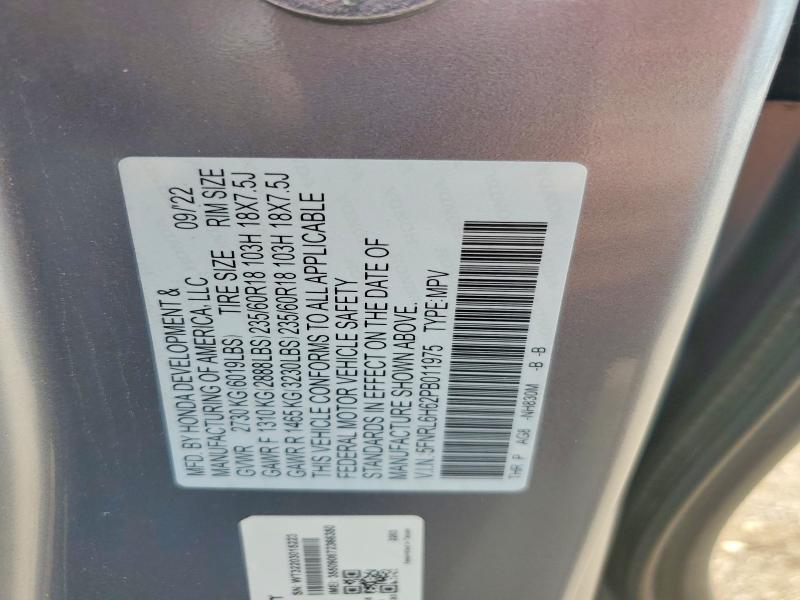 Aukcja sprzedaży 2023 Honda Odyssey, vin: 5FNRL6H62PB011975, numer aukcji: 55207636