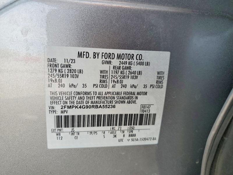 Aukcja sprzedaży 2024 Ford Edge, vin: 2FMPK4G90RBA55236, numer aukcji: 52030116