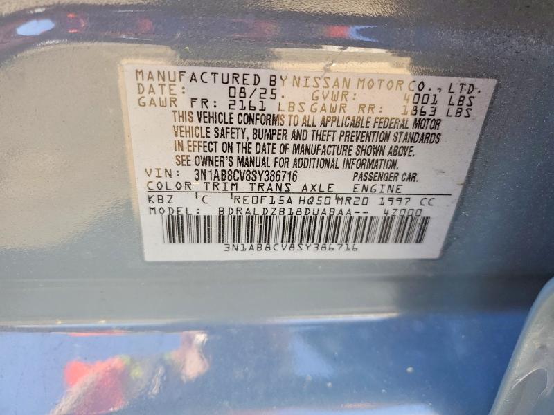 53964946 :رقم المزاد ، 3N1AB8CV8SY386716 vin ، 2025 Nissan Sentra مزاد بيع