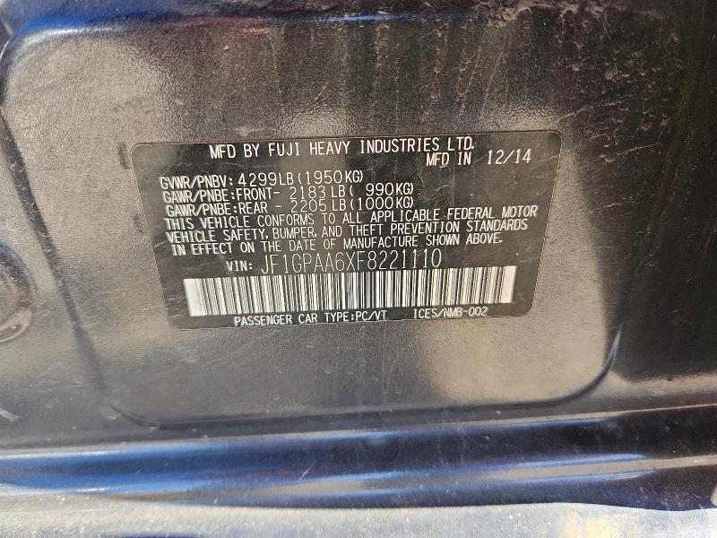 Продаж на аукціоні авто 2015 Subaru Impreza, vin: JF1GPAA6XF8221110, номер лоту: 53229816