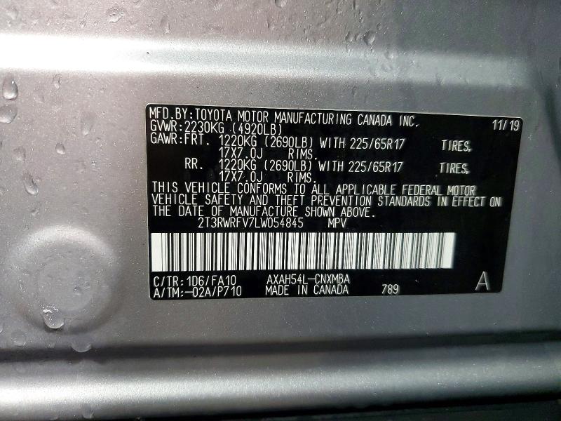 Продаж на аукціоні авто 2020 Toyota Rav4 Hybrid, vin: 2T3RWRFV7LW054845, номер лоту: 51519386