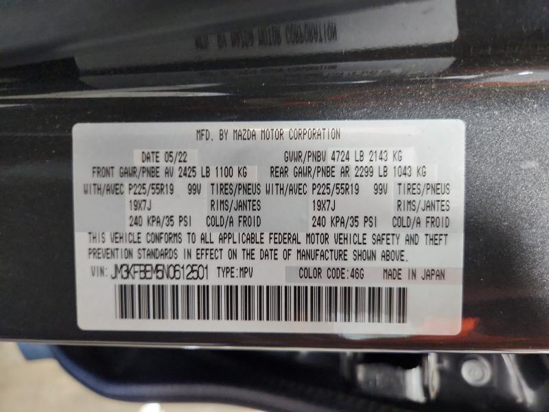 Продаж на аукціоні авто 2022 Mazda Cx-5, vin: JM3KFBEM5N0612501, номер лоту: 52944666