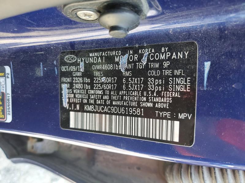 Aukcja sprzedaży 2013 Hyundai Tucson, vin: KM8JUCAC9DU619581, numer aukcji: 55186336