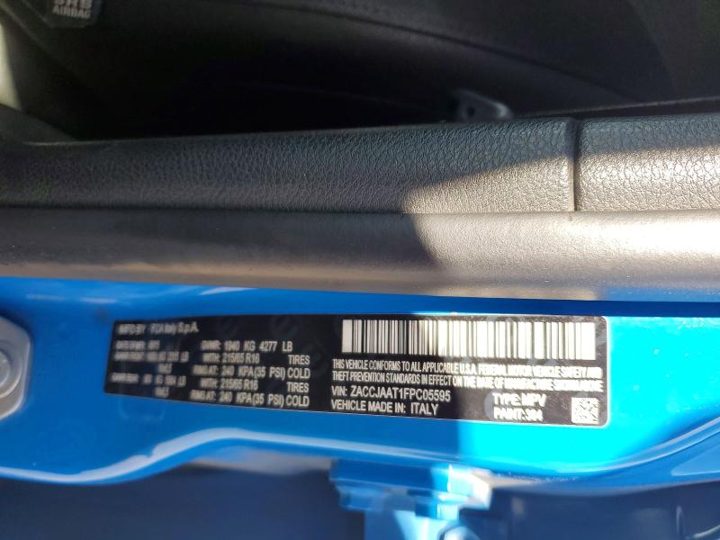 2015 Jeep Renegade მანქანა იყიდება აუქციონზე, vin: ZACCJAAT1FPC05595, აუქციონის ნომერი: 54467506