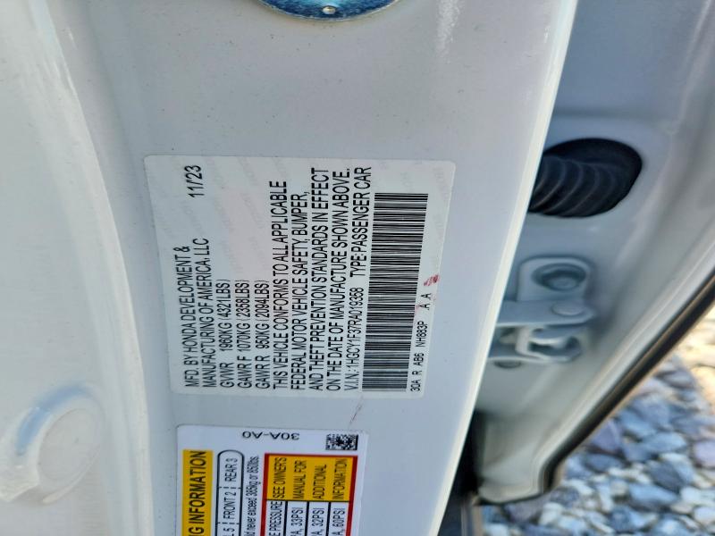 2024 Honda Accord მანქანა იყიდება აუქციონზე, vin: 1HGCY1F37RA019358, აუქციონის ნომერი: 53315466
