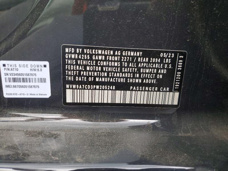 53302916 :رقم المزاد ، WVW9A7CD3PW205248 vin ، 2023 Volkswagen Gti مزاد بيع