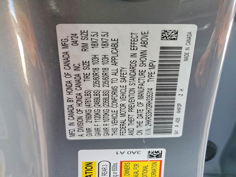 Aukcja sprzedaży 2024 Honda Cr-v, vin: 2HKRS3H72RH335314, numer aukcji: 55006626