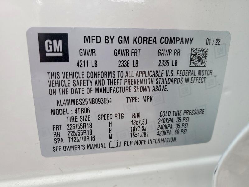 Aukcja sprzedaży 2022 Buick Encore Gx, vin: KL4MMBS25NB093054, numer aukcji: 54124116