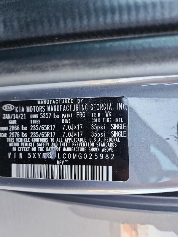 Aukcja sprzedaży 2021 Kia Sorento, vin: 5XYRG4LC0MG025982, numer aukcji: 53281996