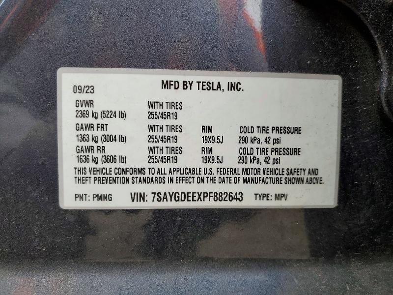 Aukcja sprzedaży 2023 Tesla Model Y, vin: 7SAYGDEEXPF882643, numer aukcji: 52132826
