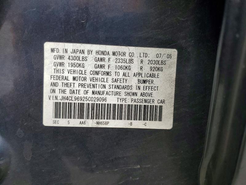 Aukcja sprzedaży 2005 Acura Tsx, vin: JH4CL96925C029096, numer aukcji: 54143366