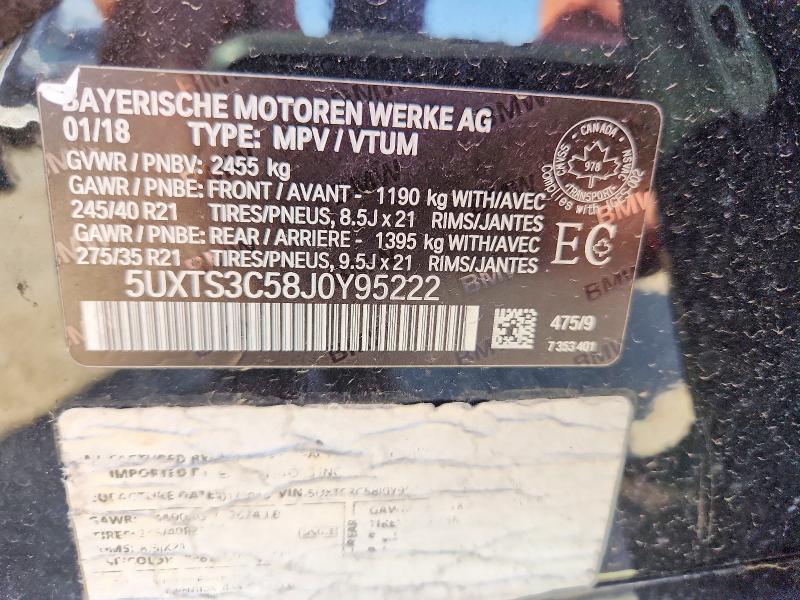 Aukcja sprzedaży 2018 Bmw X3, vin: 5UXTS3C58J0Y95222, numer aukcji: 53577046