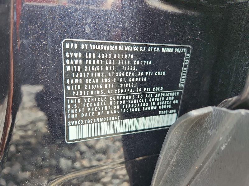 Продажа на аукционе авто 2022 Volkswagen Taos, vin: 3VVCX7B24NM079047, номер лота: 54810026