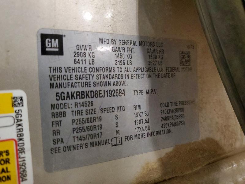 Продаж на аукціоні авто 2014 Buick Enclave, vin: 5GAKRBKD8EJ192684, номер лоту: 53140656