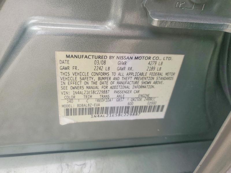 Aukcja sprzedaży 2008 Nissan Altima, vin: 1N4AL21E58C229887, numer aukcji: 53447276