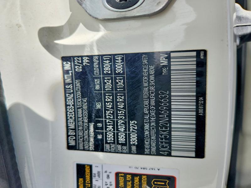Продаж на аукціоні авто 2022 Mercedes-benz Gls, vin: 4JGFF5KE2NA696632, номер лоту: 53138666