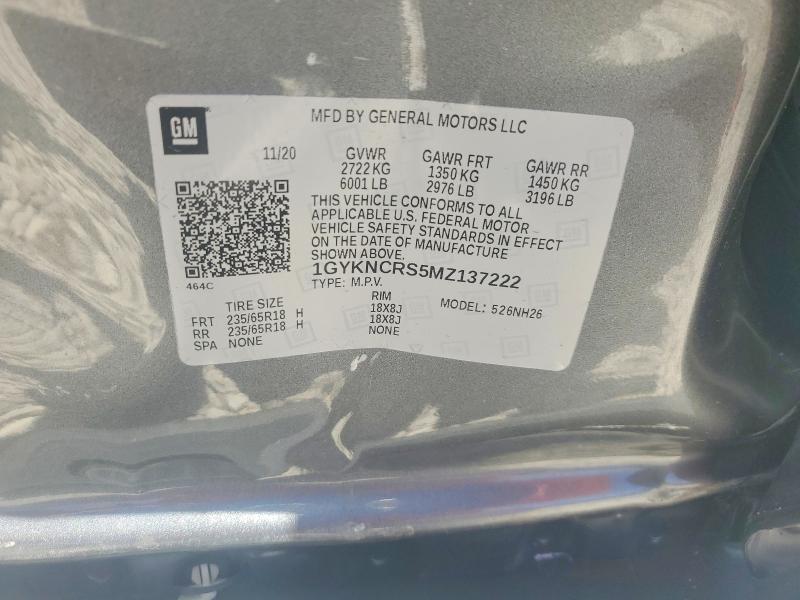 2021 Cadillac Xt5 მანქანა იყიდება აუქციონზე, vin: 1GYKNCRS5MZ137222, აუქციონის ნომერი: 53737496