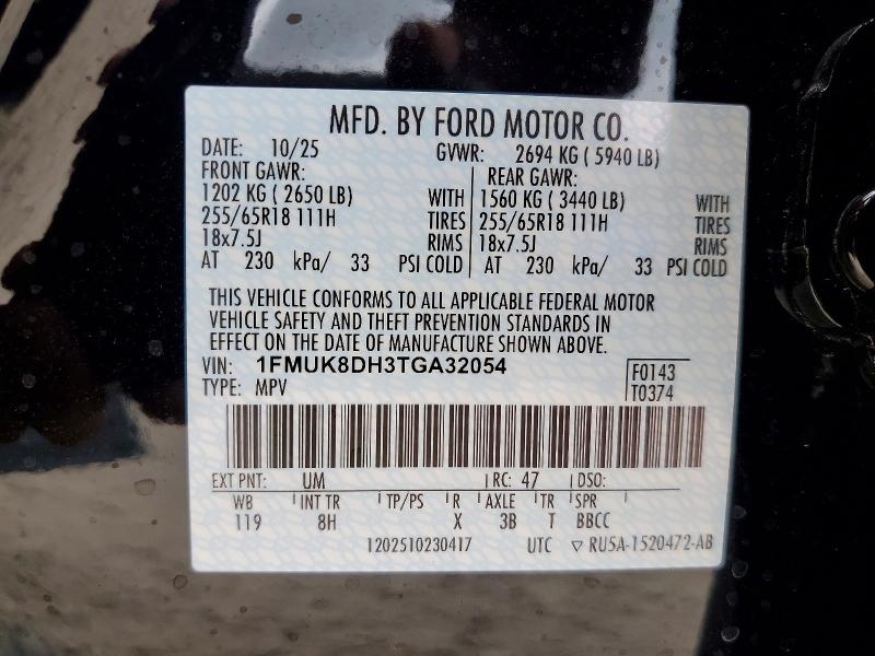 Aukcja sprzedaży 2026 Ford Explorer, vin: 1FMUK8DH3TGA32054, numer aukcji: 52664736