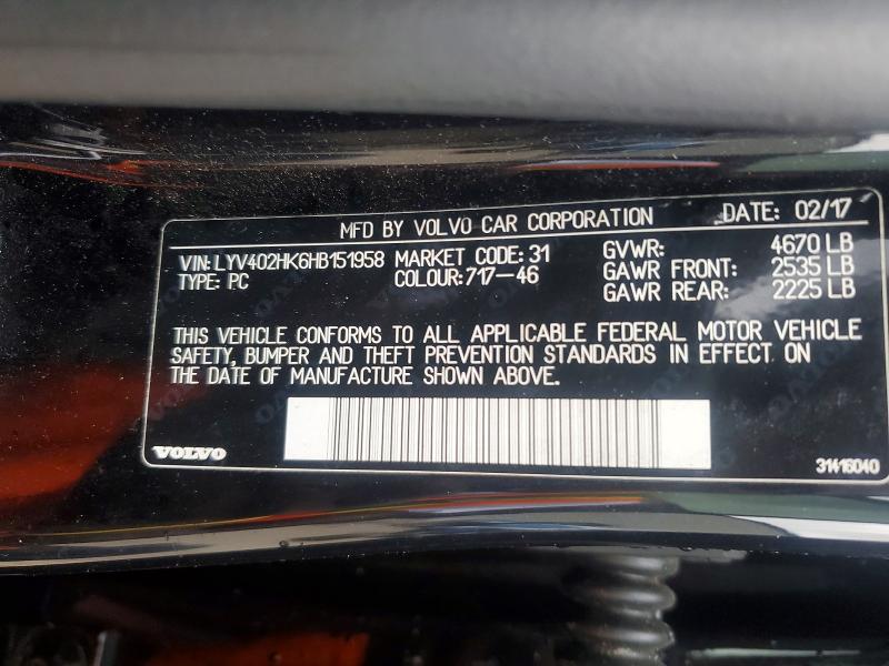 Продаж на аукціоні авто 2017 Volvo S60, vin: LYV402HK6HB151958, номер лоту: 55277776