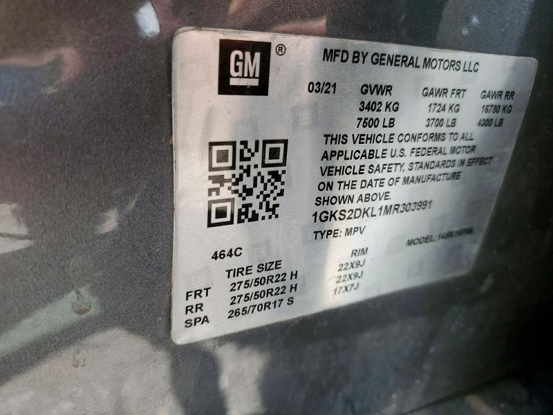 Продажа на аукционе авто 2021 Gmc Yukon, vin: 1GKS2DKL1MR303991, номер лота: 47331936