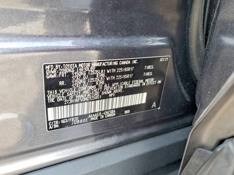 51686606 :رقم المزاد ، 2T3H1RFV0MC125851 vin ، 2021 Toyota Rav4 مزاد بيع