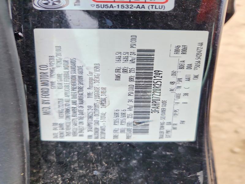 Продаж на аукціоні авто 2008 Ford Fusion, vin: 3FAHP07Z28R251249, номер лоту: 52240206