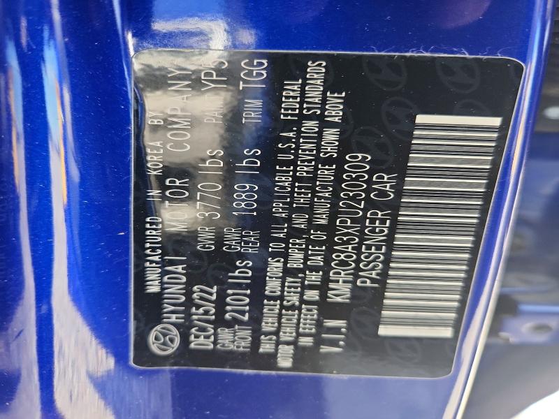 2023 Hyundai Venue მანქანა იყიდება აუქციონზე, vin: KMHRC8A3XPU230309, აუქციონის ნომერი: 53181276