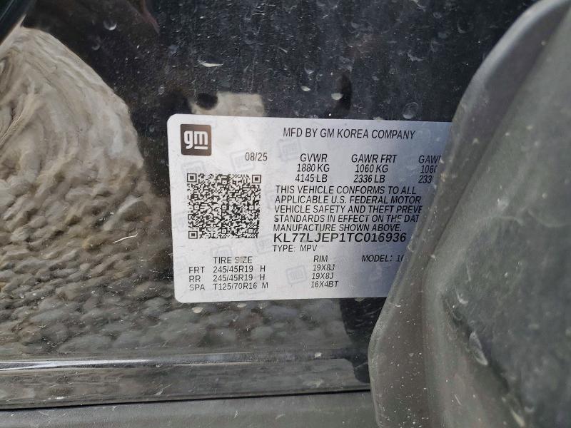 Продаж на аукціоні авто 2026 Chevrolet Trax, vin: KL77LJEP1TC016936, номер лоту: 53086806