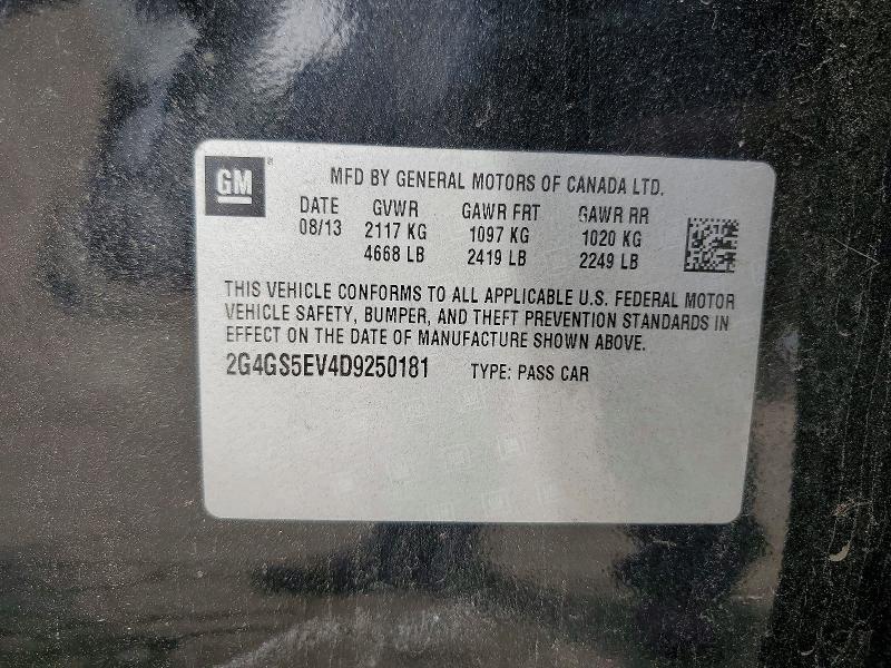53045866 :رقم المزاد ، 2G4GS5EV4D9250181 vin ، 2013 Buick Regal مزاد بيع