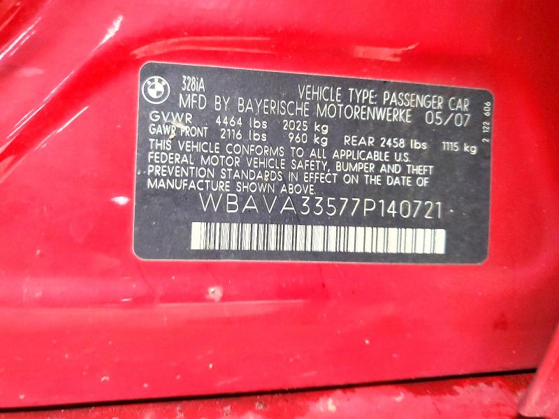 Aukcja sprzedaży 2007 Bmw 328, vin: WBAVA33577P140721, numer aukcji: 52610746