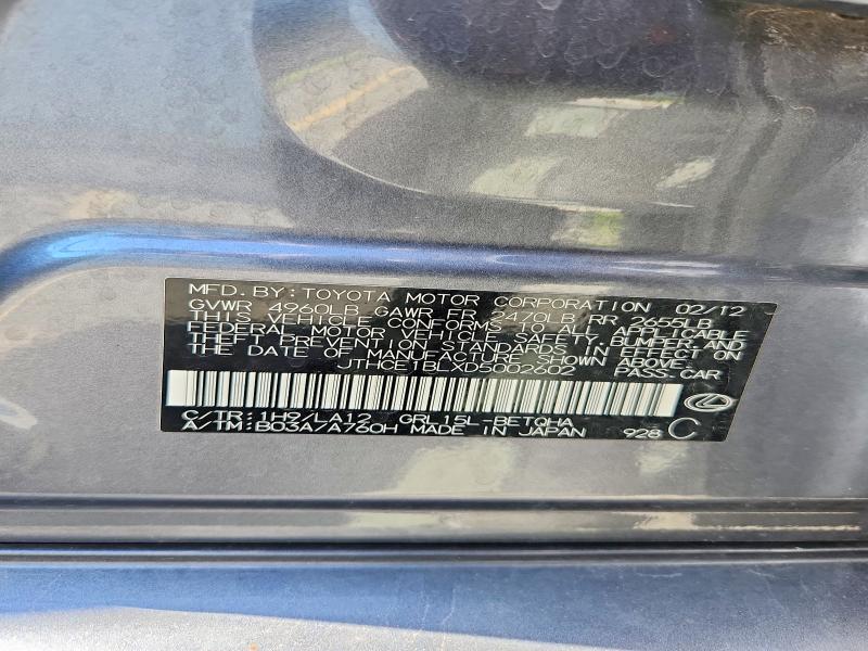 54159716 :رقم المزاد ، JTHCE1BLXD5002602 vin ، 2013 Lexus Gs مزاد بيع