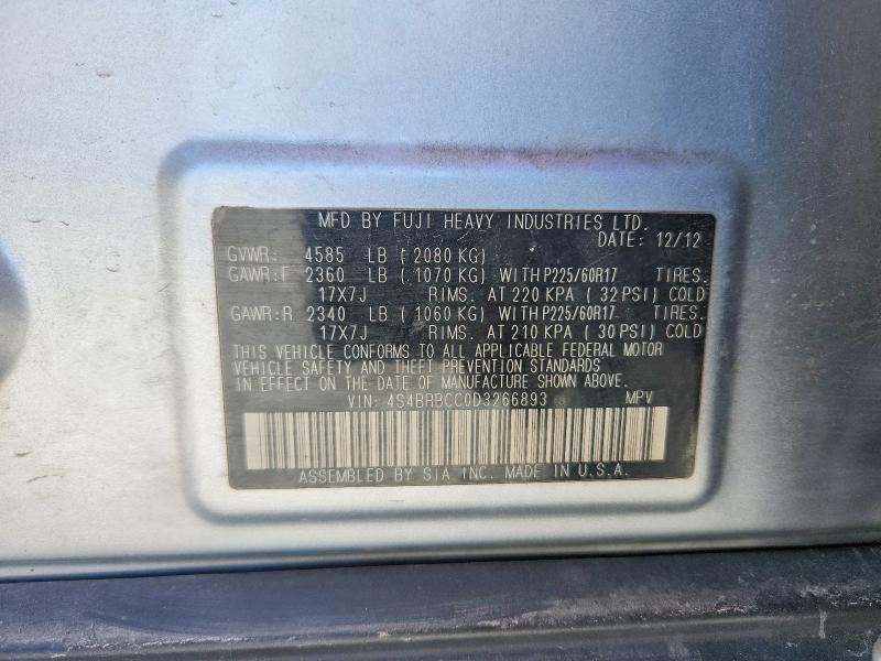 53735646 :رقم المزاد ، 4S4BRBCC0D3266893 vin ، 2013 Subaru Outback مزاد بيع