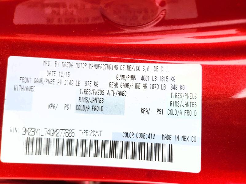 2016 Mazda 3 მანქანა იყიდება აუქციონზე, vin: 3MZBM1L74GM277685, აუქციონის ნომერი: 55185596