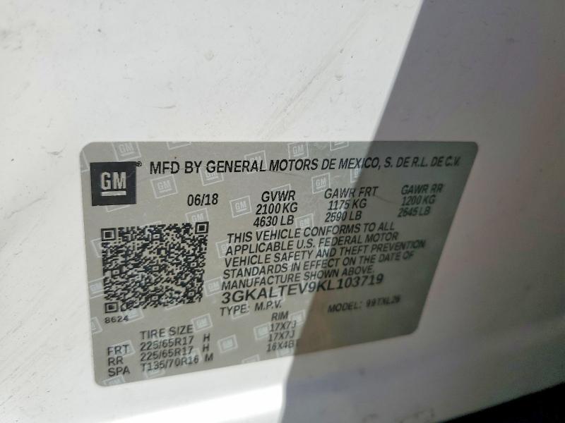 52231886 :رقم المزاد ، 3GKALTEV9KL103719 vin ، 2019 Gmc Terrain مزاد بيع
