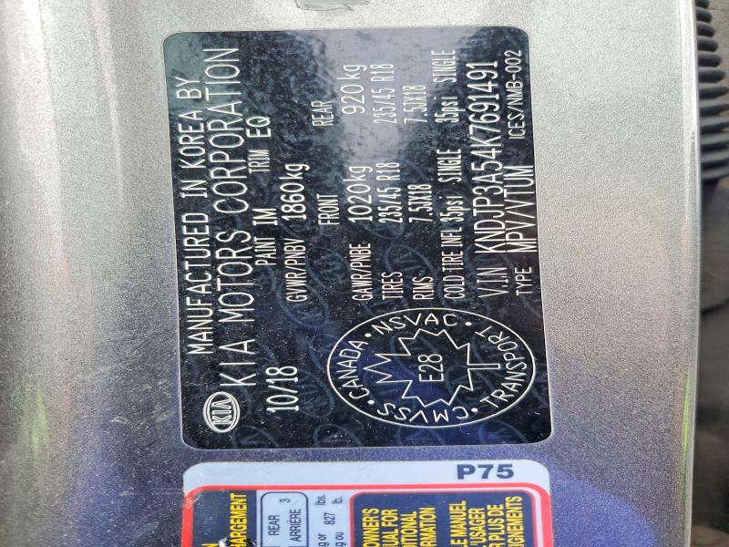 52050486 :رقم المزاد ، KNDJP3A54K7691491 vin ، 2019 Kia Soul مزاد بيع